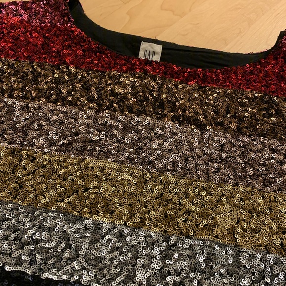 Holiday Gap Crazy Stripe Sequin Top - Picture 4 of 6